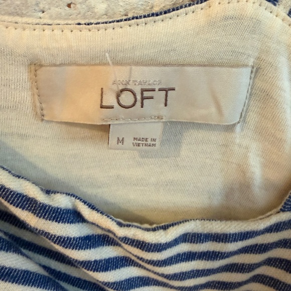 LOFT Navy and White Striped Tank Top - Picture 3 of 3